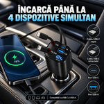 ÎNCĂRCĂTOR AUTO RETRACTABIL 4-ÎN-1
